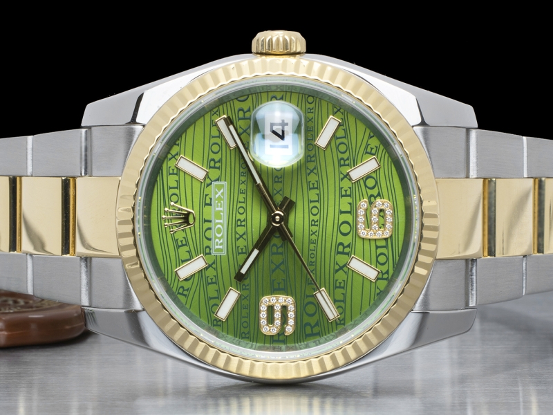 Rolex Datejust Oyster Green Wave Factory Diamonds Dial - Rolex